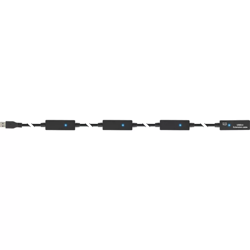 Cavo repeater attivo USB3.2 Gen.1 InLine Type-A maschio / femmina, nero, 20 m
