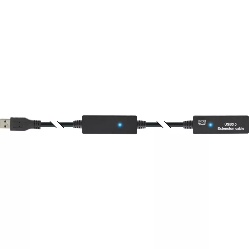 Cavo repeater attivo USB3.2 Gen.1 InLine Type-A maschio / femmina, nero, 10 m