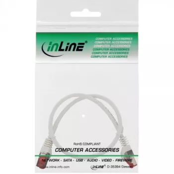 Patch cable InLine S/FTP PiMF Cat.6 250MHz rame halogen-free bianco 0,5 m