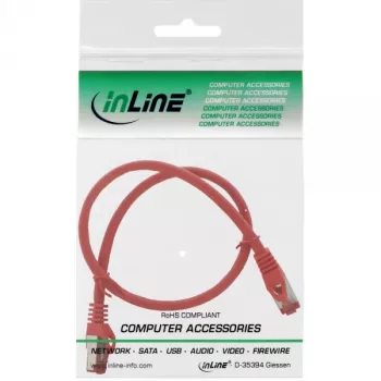 Patch cable InLine S/FTP PiMF Cat.6 250MHz rame halogen-free rosso 0,5 m