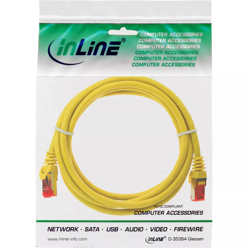 Patch cable InLine S/FTP PiMF Cat.6 250MHz rame halogen-free giallo 1,5 m