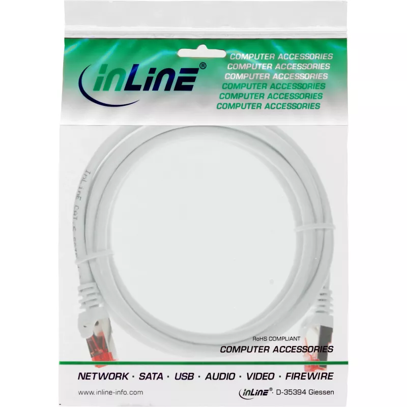Patch cable InLine S/FTP PiMF Cat.6 250MHz rame halogen-free bianco 1,5 m