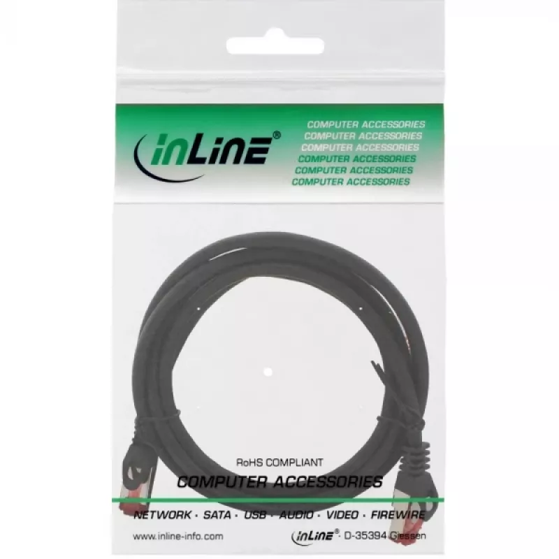 Cavo patch InLine S/FTP PiMF Cat.6 250MHz rame halogen-free nero 1,5m