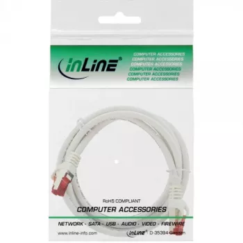 Cavo patch InLine S/FTP PiMF Cat.6 250MHz rame halogen-free bianco 3m