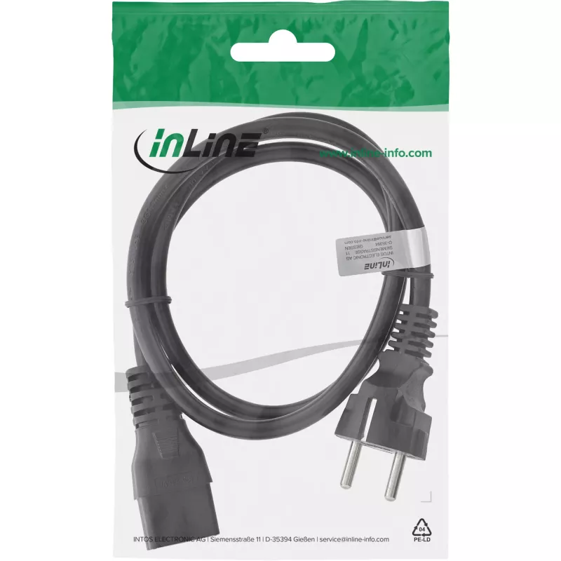 Cavo di alimentazione InLine 16A CEE 7/7 dritto / IEC320/C19 1,5m