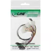 Cavo SAS InLine, Mini SAS SFF-8087/4x SAS SFF-8482+alimentazione, HDD SAS a controller 0,75m