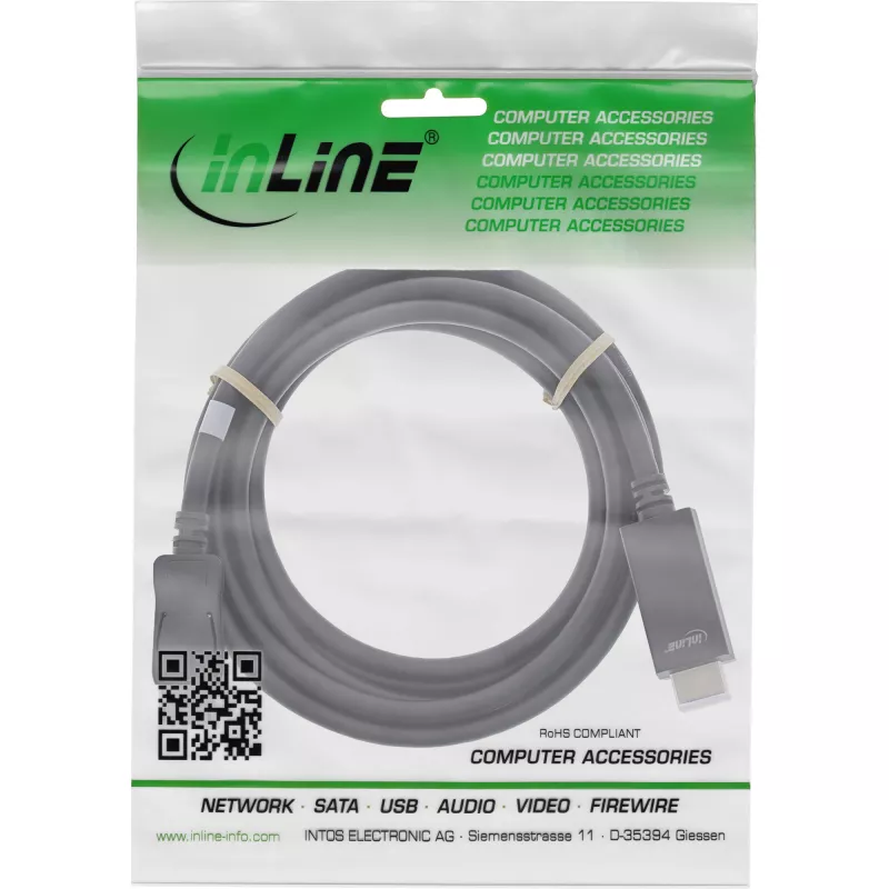Cavo convertitore DisplayPort-HDMI InLine 17182I 4K 60Hz nero 2m