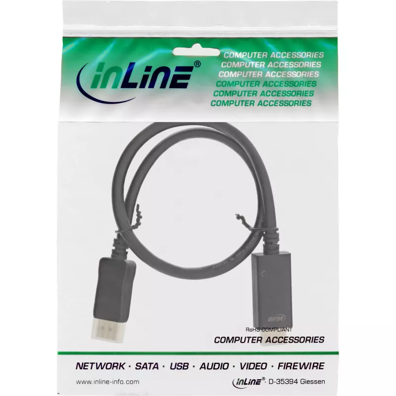 Cavo convertitore DisplayPort-HDMI InLine 17181I 4K/60Hz nero 1m