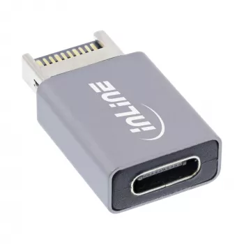 Adattatore USB 3.2 InLine, connettore maschio USB-E frontpanel interno su connettore femmina USB-C