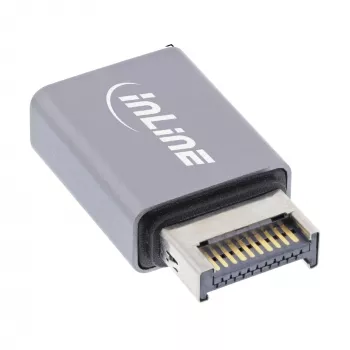 Adattatore USB 3.2 InLine, connettore maschio USB-E frontpanel interno su connettore femmina USB-C
