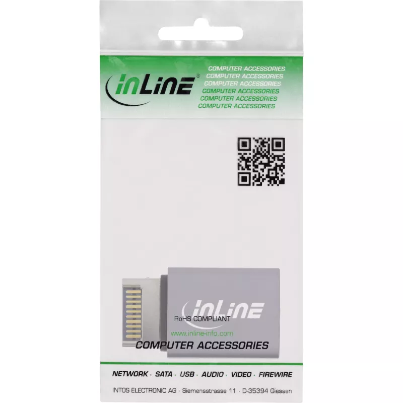 Adattatore USB 3.2 InLine, connettore maschio USB-E frontpanel interno su connettore femmina USB-C