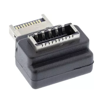 Adattatore USB 3.2 InLine interno, connettore maschio USB-E frontpanel su connettore femmina USB-E 90°