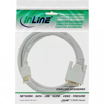 Cavo HDMI-DVI InLine connettore maschio / connettore maschio 18+1 bianco oro 5m