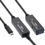 Prolunga attiva USB 3.2 Gen.1 InLine, connettore maschio USB-C su connettore femmina USB-A, 15 m