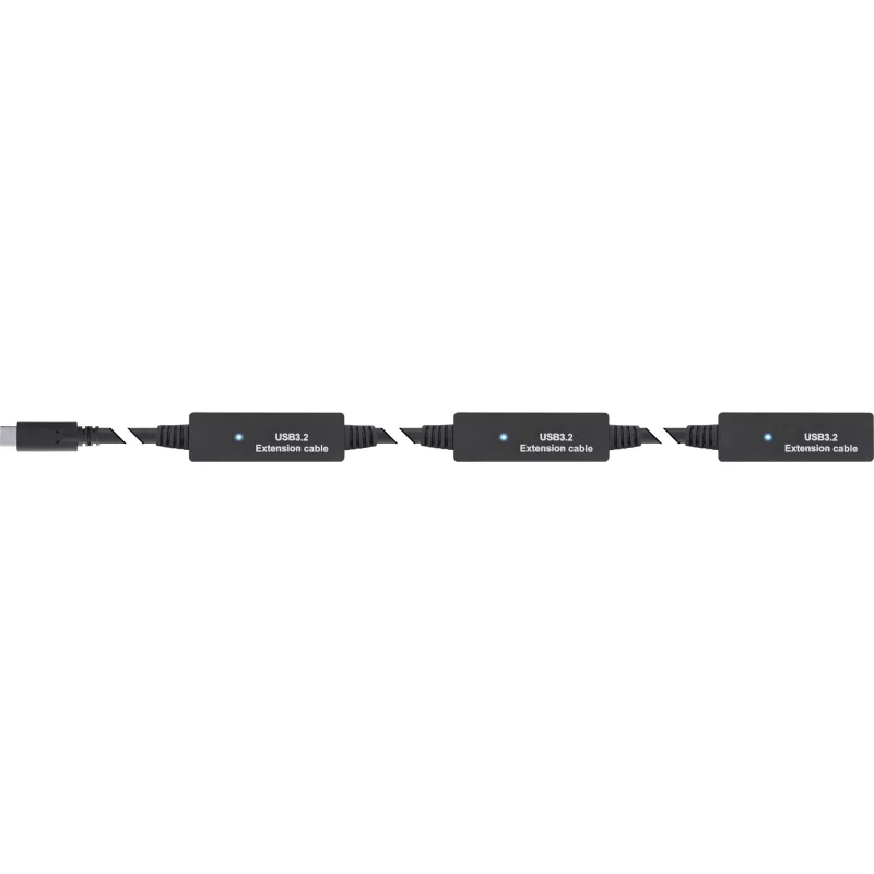 Prolunga attiva USB 3.2 Gen.1 InLine, connettore maschio USB-C su connettore femmina USB-A, 15 m