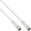 Cavo SAT InLine doppio schermato ultra-low-loss 2x connettore maschio F >75 dB bianco 0,5 m
