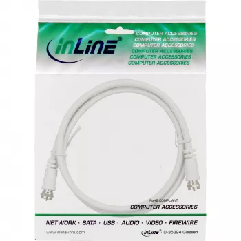 Cavo SAT InLine 2x schermato Ultra-Low-Loss 2x connettore maschio F >75 dB bianco 10 m
