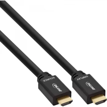 Cavo HDMI High Speed attivo InLine con Ethernet, M/M, nero, contatti dorati, 30 m