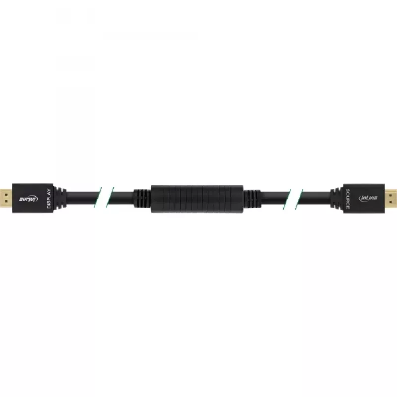 Cavo HDMI High Speed attivo InLine con Ethernet, M/M, nero, contatti dorati, 30 m