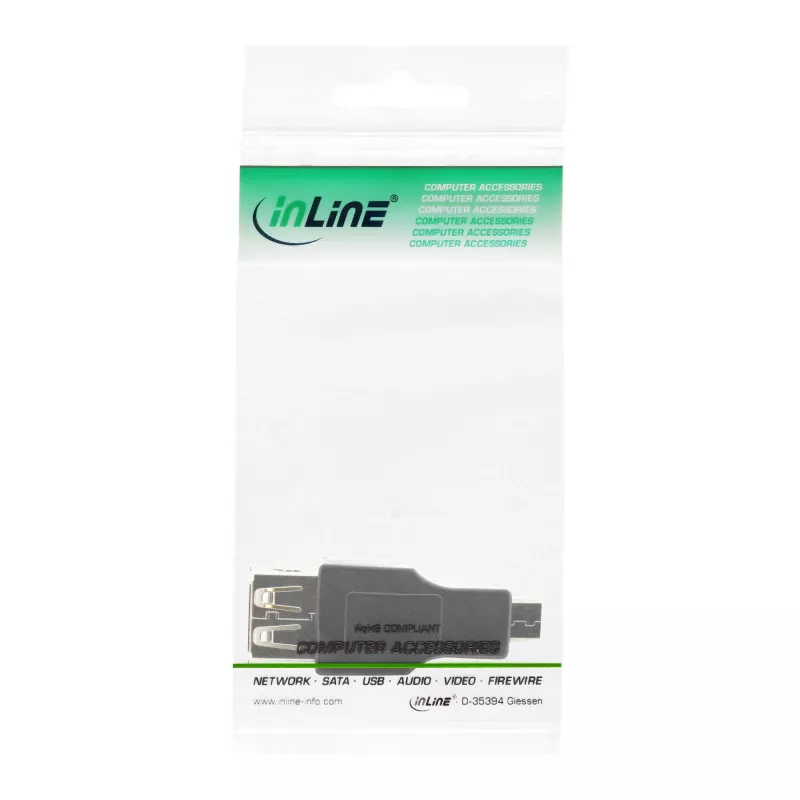 Adattatore Micro USB OTG InLine connettore maschio Micro-B su connettore femmina USB A