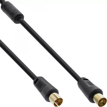 Cavo per antenna InLine 2x schermato >85dB nero 5m