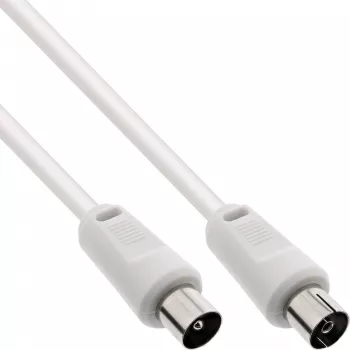 Cavo per antenna InLine 2x schermato perdita ultra bassa >75dB bianco 3m