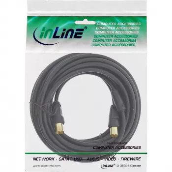 Cavo per antenna InLine 2x schermato >85dB nero 2m