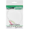 Cavo adattatore audio per headset InLine connettore 3,5 mm 4 poli / 2x 3,5 mm bianco 0,15 m