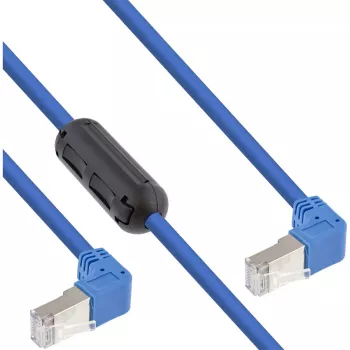 Cavo patch InLine con entrambe le estremità angolate verso il basso S/FTP (PiMf) Cat.6 PVC blu 1,6 m