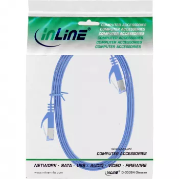 Cavo patch piatto InLine U/FTP Cat.6A blu 2m