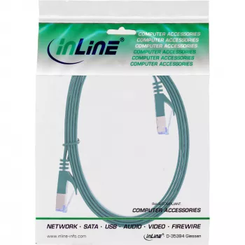 InLine cavo patch piatto, U/FTP, Cat.6A, verde, 3m