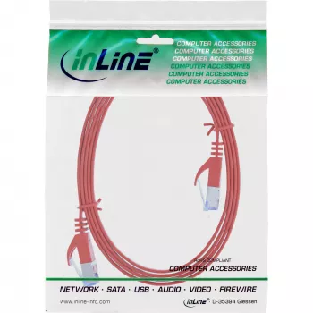 InLine cavo patch piatto, U/FTP, Cat.6A, rosso, 3m