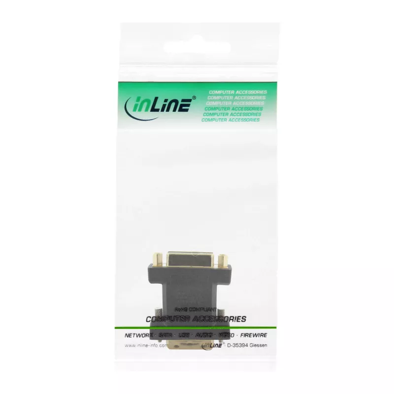 InLine adattatore DVI-D DVI-I 24+5 femmina / DVI-D 24+1 maschio, placcato oro