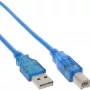 InLine cavo USB 2.0 Type-A maschio / Type-B blu trasparente 3m