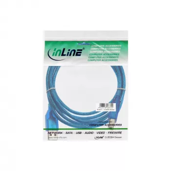 InLine cavo USB 2.0 Type-A maschio / Type-B blu trasparente 3m