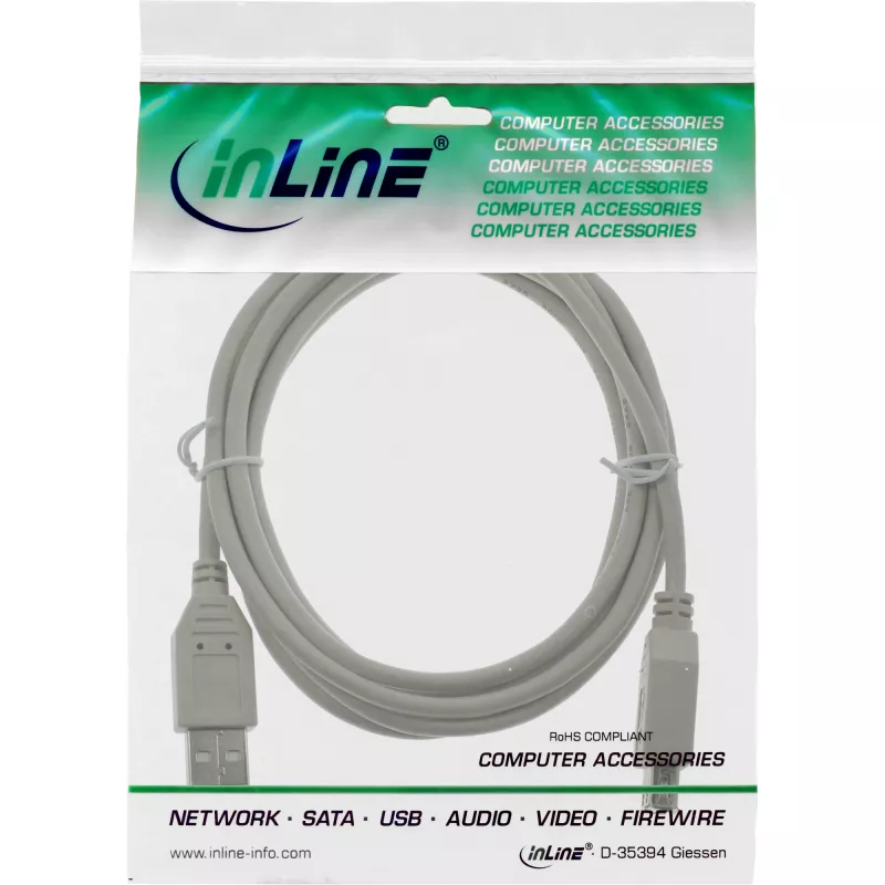 Prolunga USB 2.0 Type-A maschio/femmina InLine 34618X beige 1,8 m