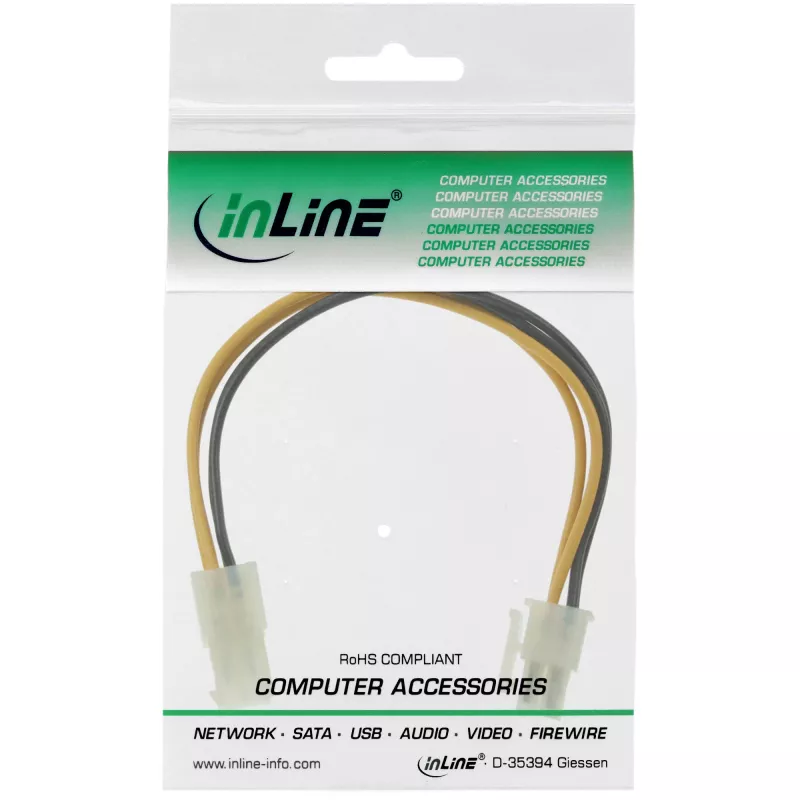 Prolunga di alimentazione interna InLine per mainboard P4 connettore 4 poli / connettore femmina 0,20 m