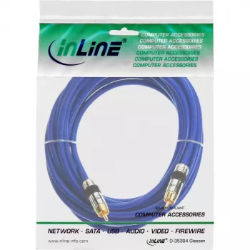 Cavo audio RCA InLine Premium 1x RCA connettore maschio / connettore maschio placcato oro 3 m