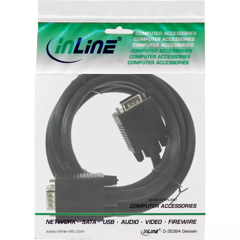 Cavo S-VGA InLine 17723B 15HD connettore maschio connettore maschio nero 7 m