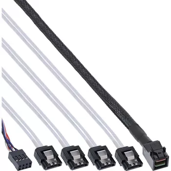 Cavo Mini SAS HD InLine SFF-8643 a 4x SATA + Sideband 0,5 m