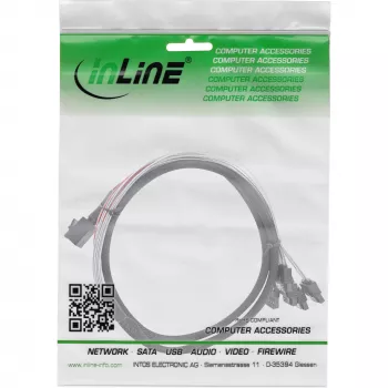 Cavo Mini SAS HD InLine SFF-8643 a 4x SATA + Sideband 0,5 m