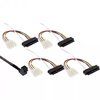 Cavo Mini SAS HD InLine, SFF-8643 angolato a 4x SFF-8482 + alimentazione, 1 m