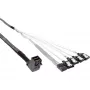 Cavo Mini SAS HD InLine SFF-8643 angolato a 4x SATA + Sideband 0,5 m