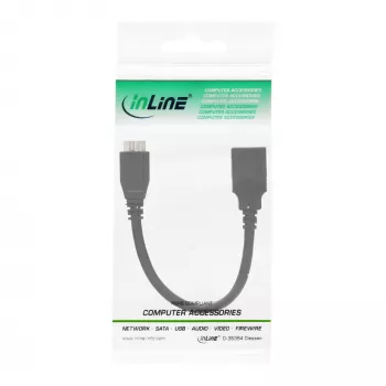 Cavo adattatore OTG InLine Micro USB 3.0 connettore Micro-B su connettore femmina USB Type-A 0,15 m