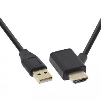 Adattatore InLine HDMI M/M con iniettore di alimentazione USB-A 0,5 m