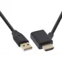 Adattatore InLine HDMI M/M con iniettore di alimentazione USB-A 0,5 m