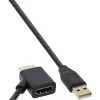 Adattatore InLine HDMI M/M con iniettore di alimentazione USB-A 0,5 m