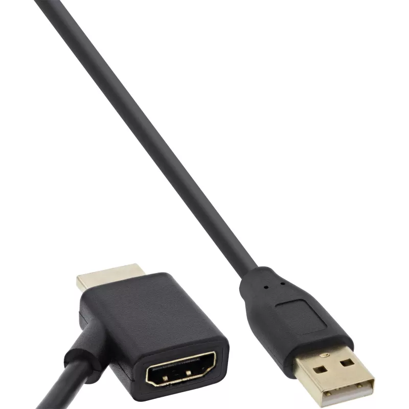 Adattatore InLine HDMI M/M con iniettore di alimentazione USB-A 0,5 m