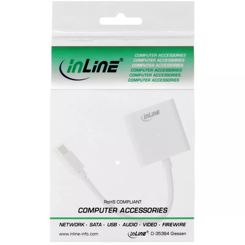 Adattatore InLine Mini DisplayPort maschio / DVI-D 24+1 femmina bianco, 0,15 m