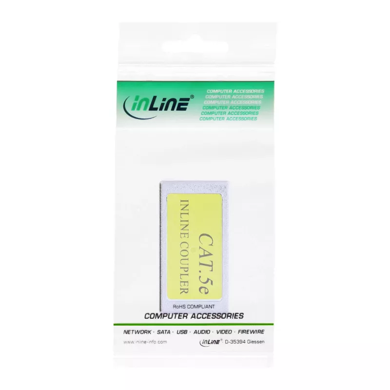 Adattatore crossover InLine Cat.5e diretto su crossover 2x connettore femmina RJ45 schermato